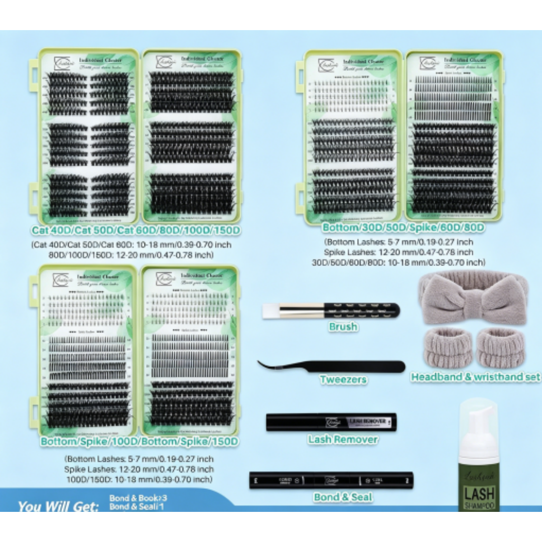 Cluster False Eyelashes Set (1,915 Pieces)
