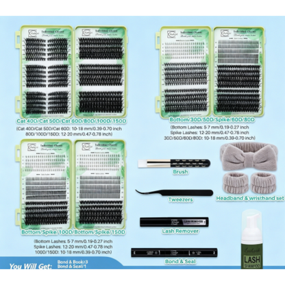 Cluster False Eyelashes Set (1,915 Pieces)