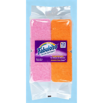 Fabuloso Non-Scratch Kitchen Sponges — Rainbow Series Cellulose Scrub Sponges