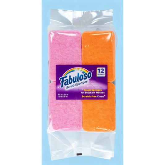 Fabuloso Non-Scratch Kitchen Sponges — Rainbow Series Cellulose Scrub Sponges