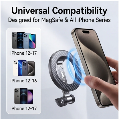 ANDERY MagSafe-Dedicated Car Phone Mount [Ultra-Strong Suction]