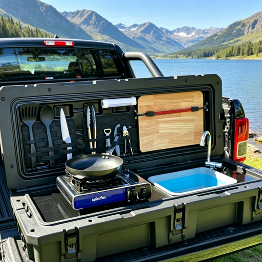 All-in-One Portable Camping Kitchen – Outdoor Cooking Station Ideal for Hiking, Tent Camping and 4WD Off-Road Adventures