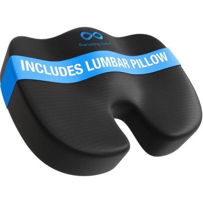 Doctor-Recommended Memory Foam Seat Cushion | Ergonomic Pad Relieves Tailbone & Sciatica for Car & Office