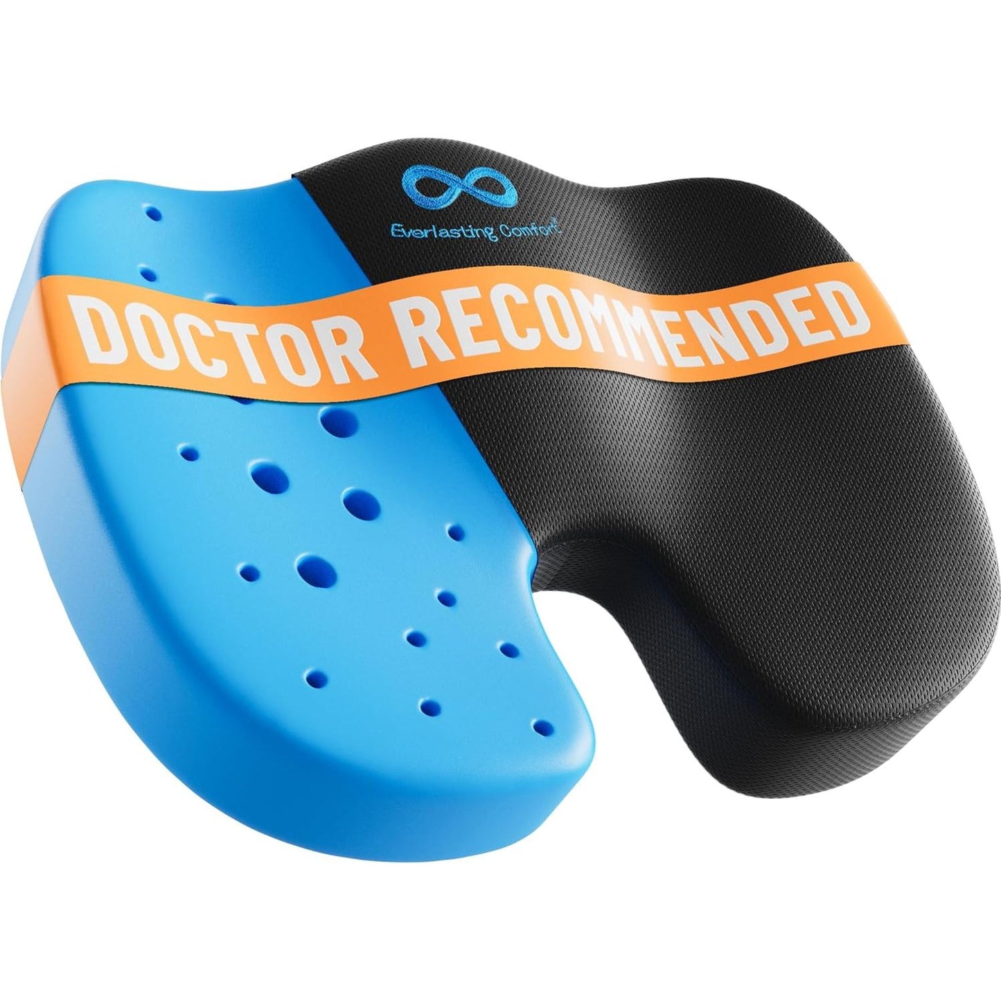 Doctor-Recommended Memory Foam Seat Cushion | Ergonomic Pad Relieves Tailbone & Sciatica for Car & Office